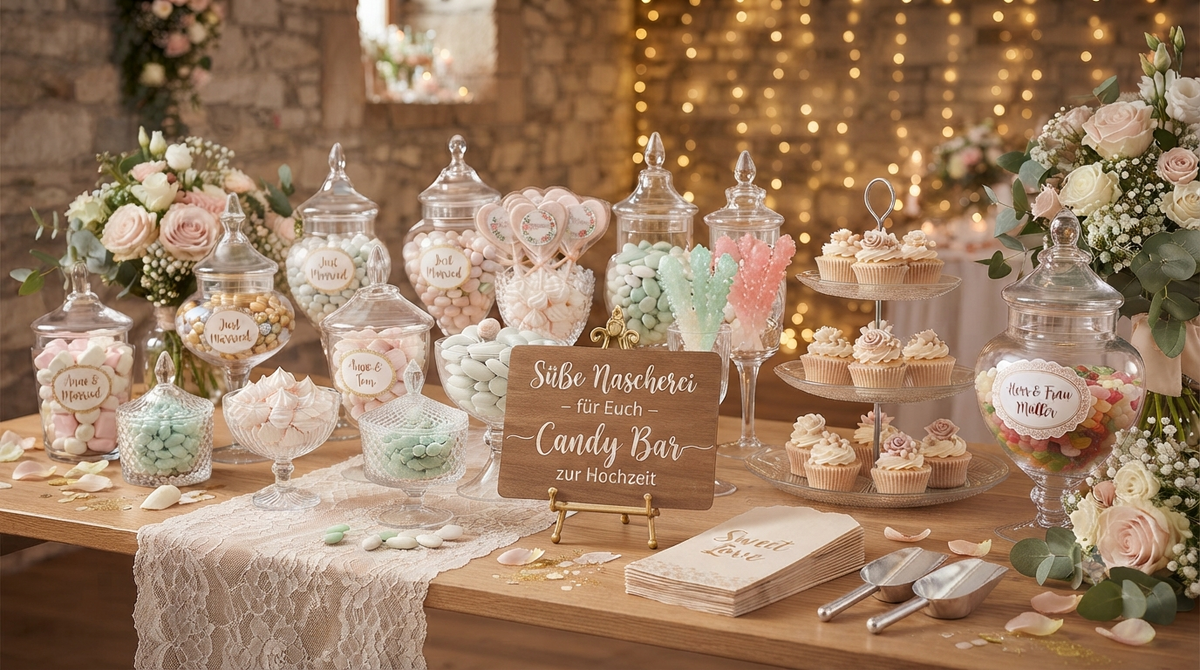 Candy Bar Zubehör & Deko für die Hochzeit