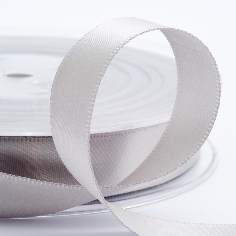 Satinband 10mm in silber  - 25 Meter Rolle