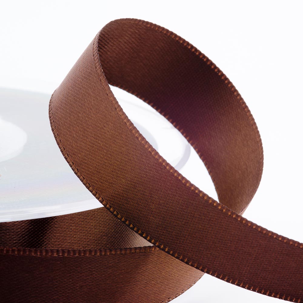 Satinband 10mm in braun - 25 Meter Rolle