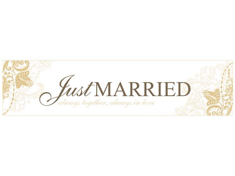 Autoschild "Just Married" in gold