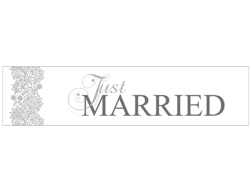 Autoschild "Just Married" in silber