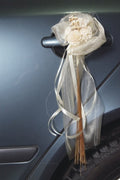 Autoschleife "Blumenbouquet" creme 2er Set