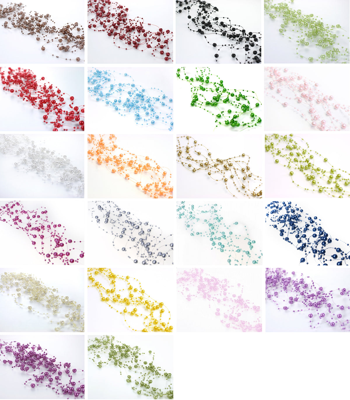 5 Perlengirlanden je 1,30 Meter -18 FARBEN zur Auswahl!