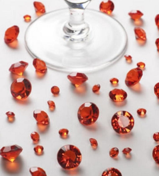 ca.300-350 Stück Dekodiamanten Rot (5mm u. 10mm)