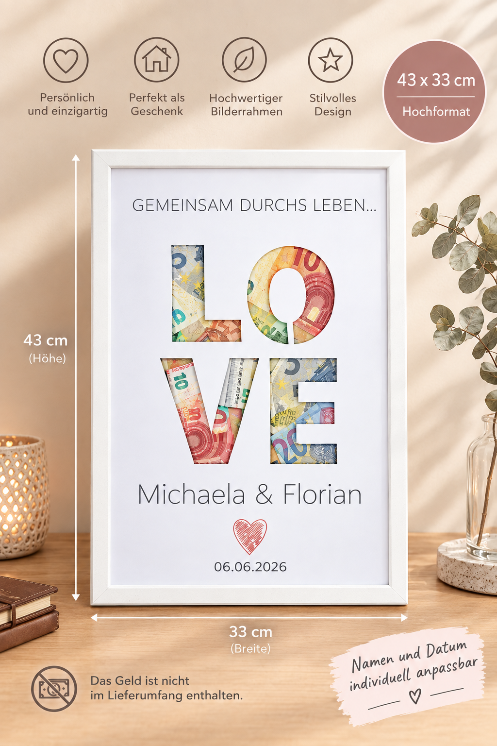 Personalisiertes Geldgeschenk "Love"