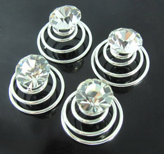 4 Curlies "Strass" 8mm Kristall