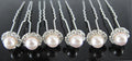 6 Haarnadeln "Perle Strass"