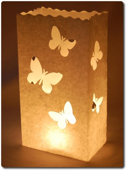 10er Pack Candle Bags "Schmetterling" in weiß