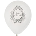 8 Luftballons "Just Married" in weiß