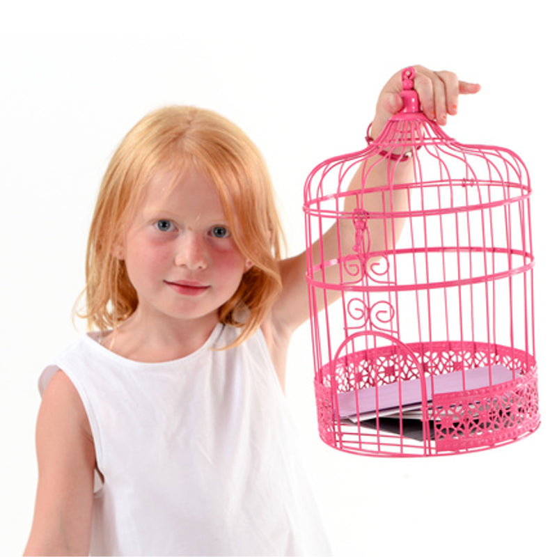 Geldbox "Vogelkäfig" 20x31cm in Pink