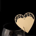 10 Platzkarten "Heart" ans Glas in Ivory