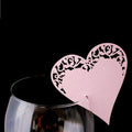 10 Platzkarten "Love" ans Glas in Flieder