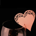 10 Platzkarten "Love" ans Glas in Rosa