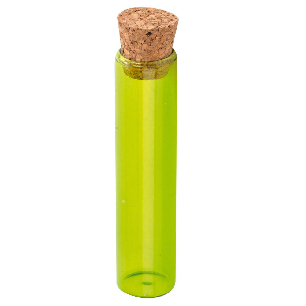 Reagenzglas mit Korken in Hellgrün -12cm