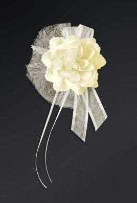 Autoschleife "Blüte" creme 4er Set