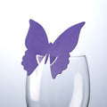 10 Platzkarten "Schmetterling" elegant ans Glas in Lila