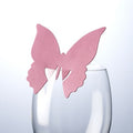 10 Platzkarten "Schmetterling" elegant ans Glas in Pink