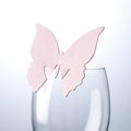 10 Platzkarten "Schmetterling" elegant ans Glas in Rosa