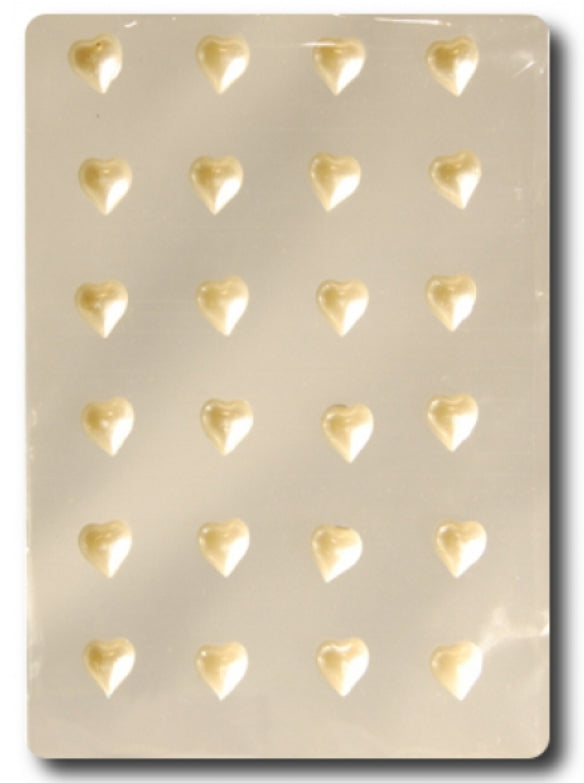 24 Herzsticker in ivory