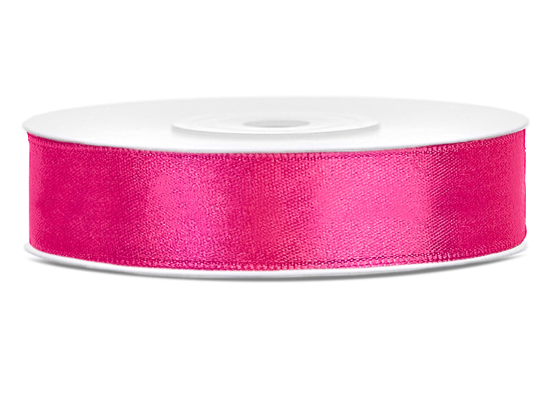 Satinband 12mm x 25m in Neon-Pink