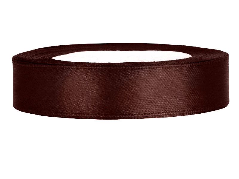 Satinband 12mm x 25m in Braun