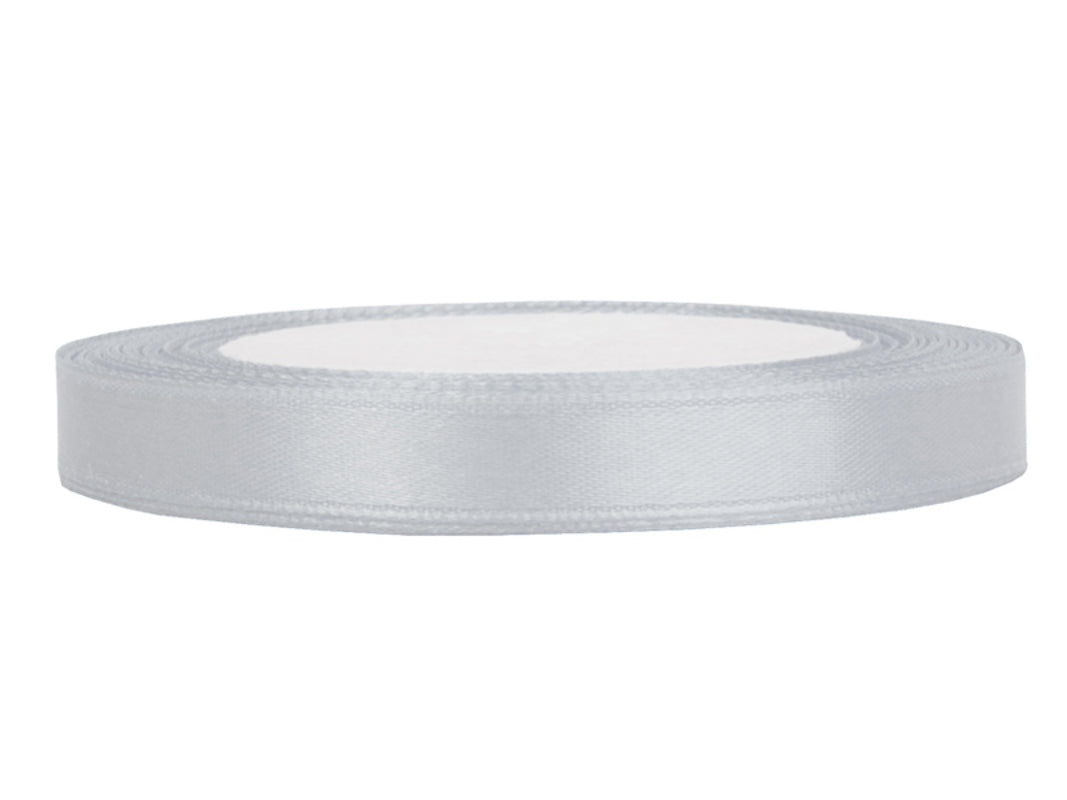 Satinband 6mm x 25m in Silber