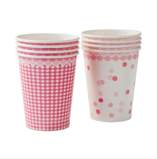 8 Trinkbecher in Rosa/Pink