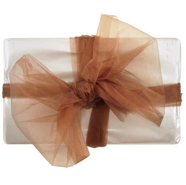 Organza Stoff 25m x 28cm in Braun