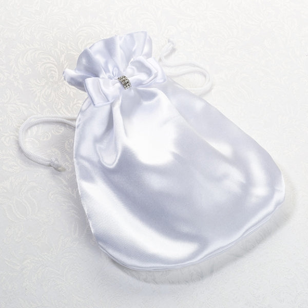 Satin-Geldsack in weiß