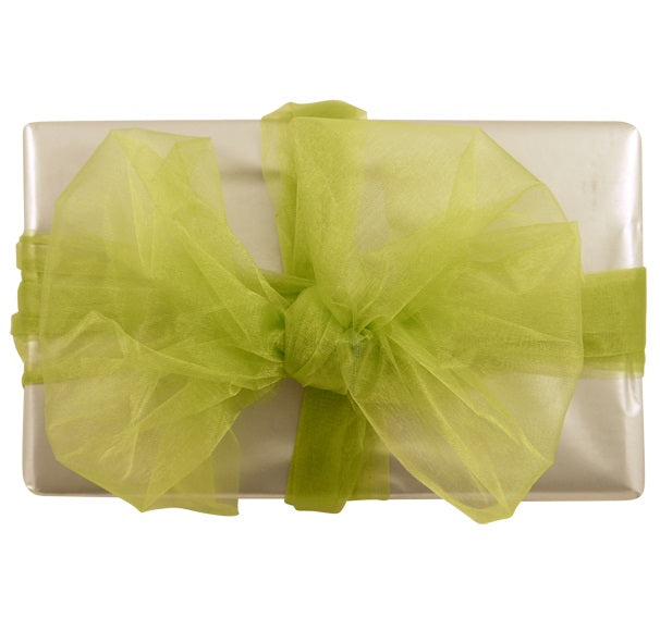 Organza Stoff 25m x 28cm in Apfelgrün