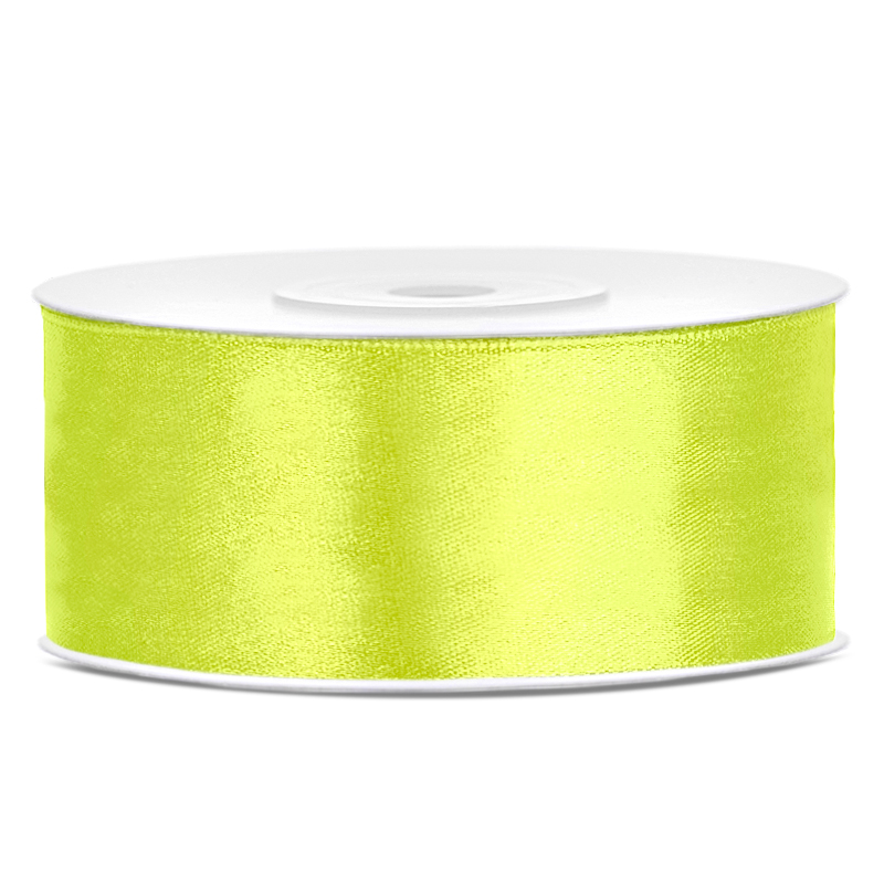 Satinband 25mm x 25m in Neon Grün