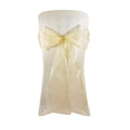 6x Organza Stoff Streifen in ivory -z.B. für Stuhlschleifen