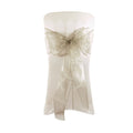 6x Organza Stoff Streifen in silber -z.B. für Stuhlschleifen
