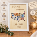 USA Karte als Geldgeschenk personalisiert
