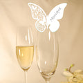 10 Platzkarten "Schmetterling" ans Glas in Weiß
