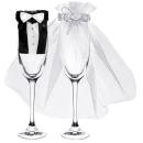 Gläserdeko Brautpaar 2-teilig